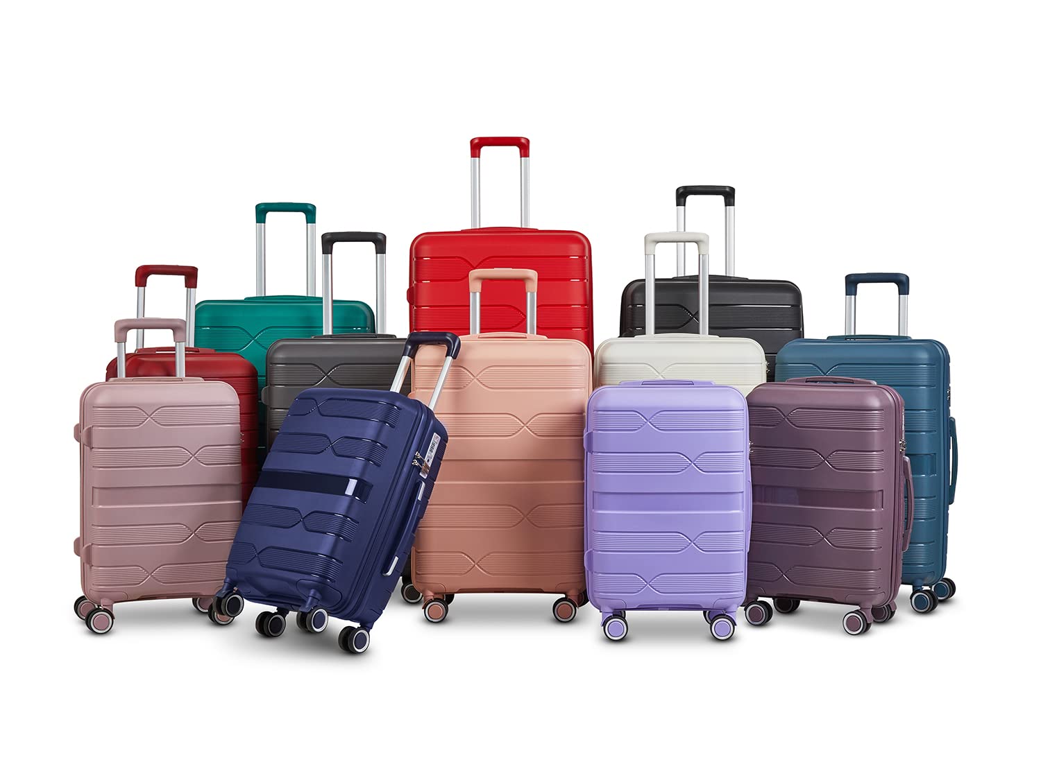 SXMA Maleta de gran capacidad de 20/24/28 pulgadas, maleta de polipropileno de seguridad, antirrobo, combinación de bloqueo, juego de tres piezas, oro rosa