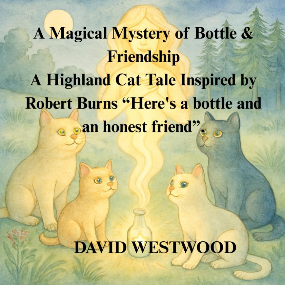 A Magical Mystery of Bottle & Friendship A Highland Cat Tale Inspired by Robert Burns “Here's a bottle and an honest friend”. (Robert Burns for children)
