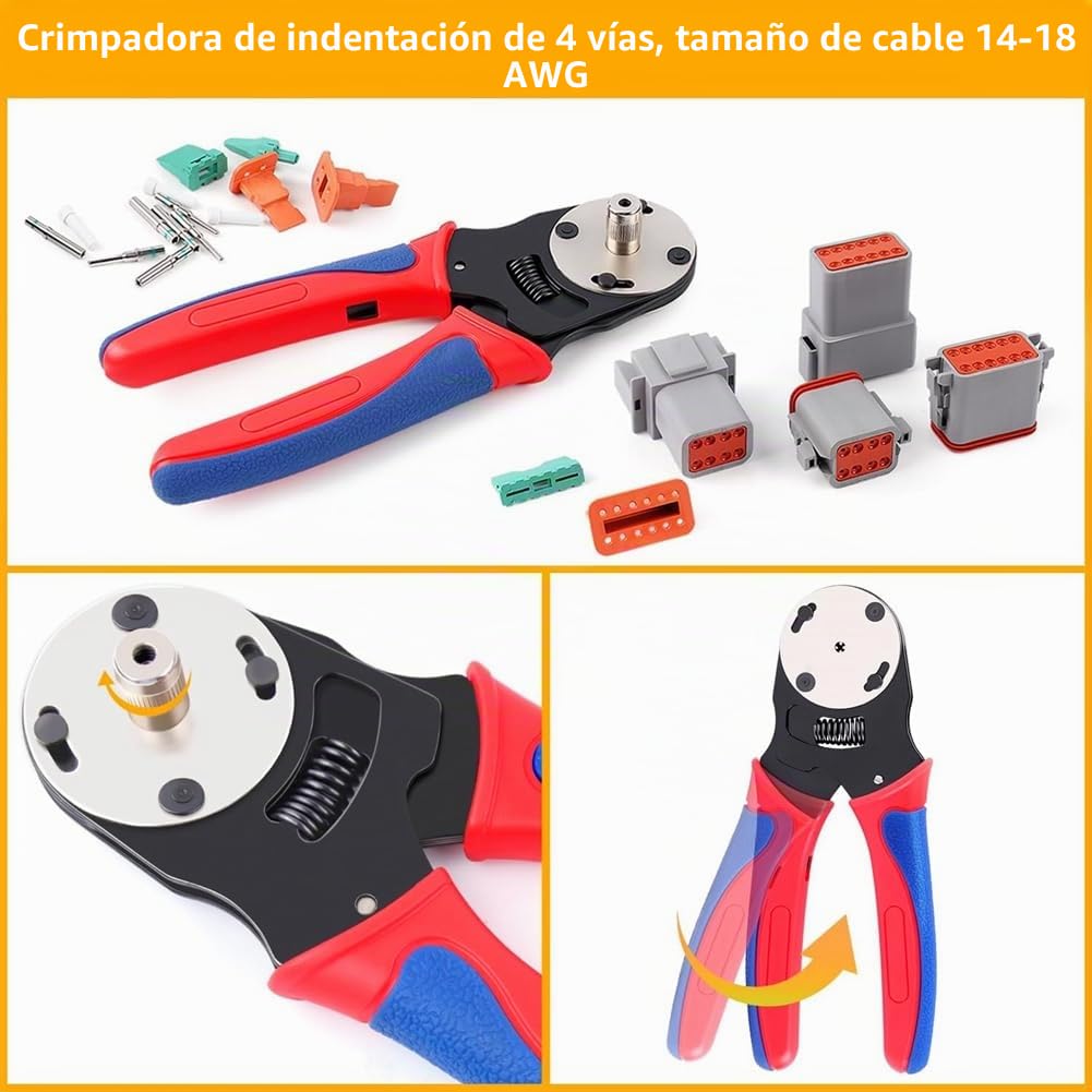 Kit de Conectores DT Deutsch de 338 Piezas: Conectores de 2, 3, 4, 6, 8 y 12 Pines, Herramienta de Engarzado, Herramienta de Extracción, Conector Eléctrico para Automóvil