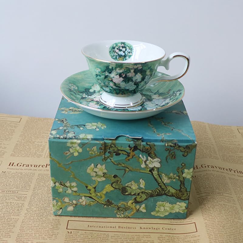 Set di tazze e piattini da caffè e tè in ceramica Rose bianche Set di tazze da caffè e piattini in ceramica piatto per tazza da latte e succo regalo di compleanno per ufficio e casa