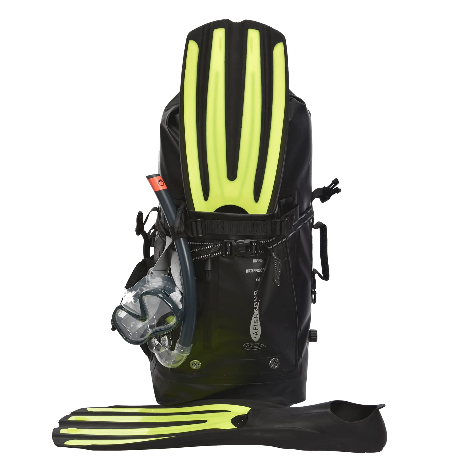 AFISHTOUR Heavy Duty Waterproof Dry Bag Backpack - 35L Roll-Top Floating Dry Bag Backpack for Motorcycles, Kayaking, Rafting, Boating, Camping, Hiking, Fishing (Black) — image 1