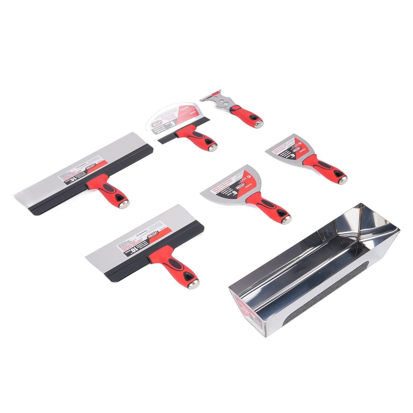 ViaGasaFamido Kit de Herramientas Manuales para Acabado de Paneles de Yeso, Herramientas Multifunción de Acero Inoxidable para Grabar, Parchar y Pintar para Profesionales y Entusiastas del Bricolaje