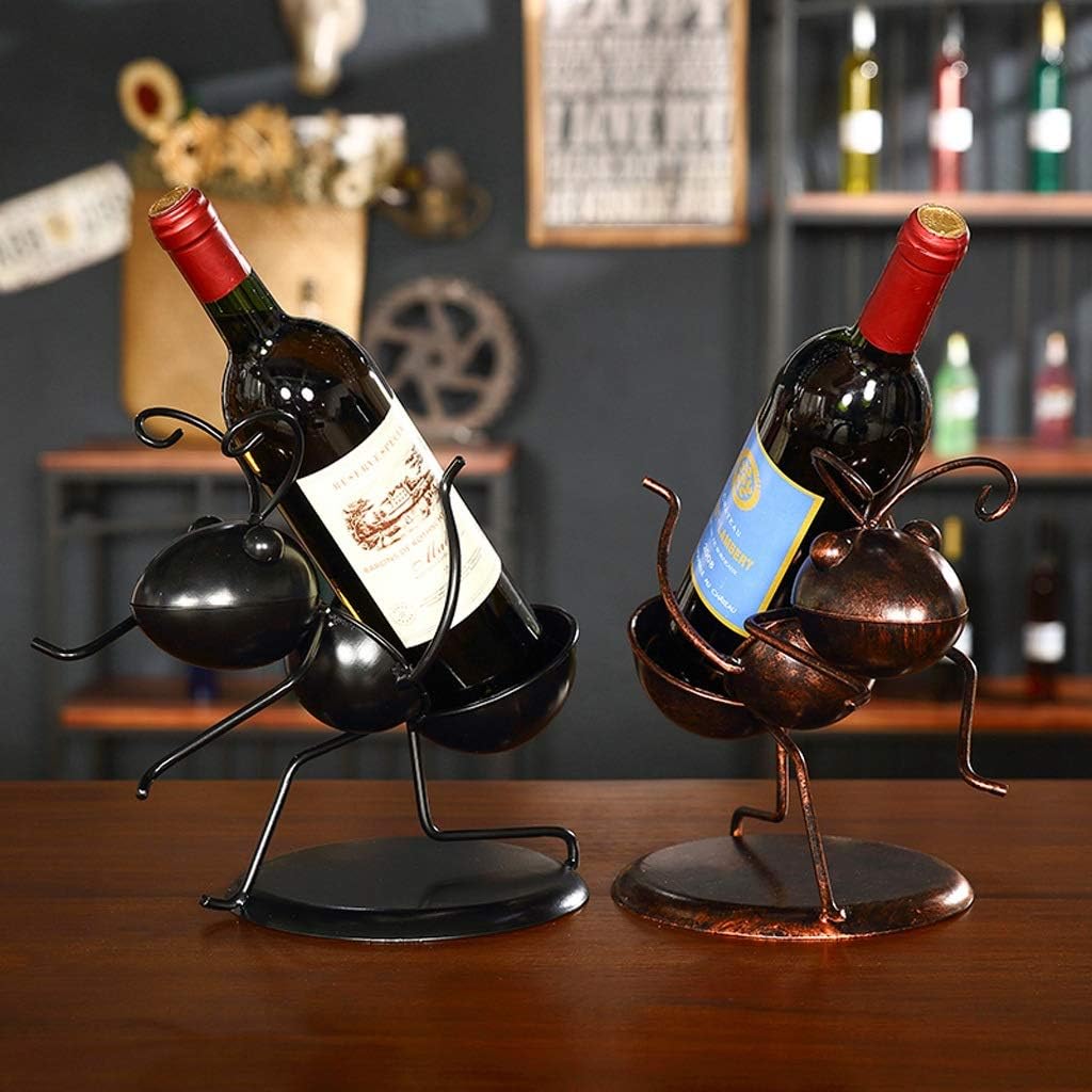 Home bar Wine Rack Wine Bottle Holder Creative Iron Ant Wine Bottle Rack Cute Decoration Tabletop Wine Rack Bar Cabinet Decoration Gift for Home Kitchen Dining Room (Color : A)
