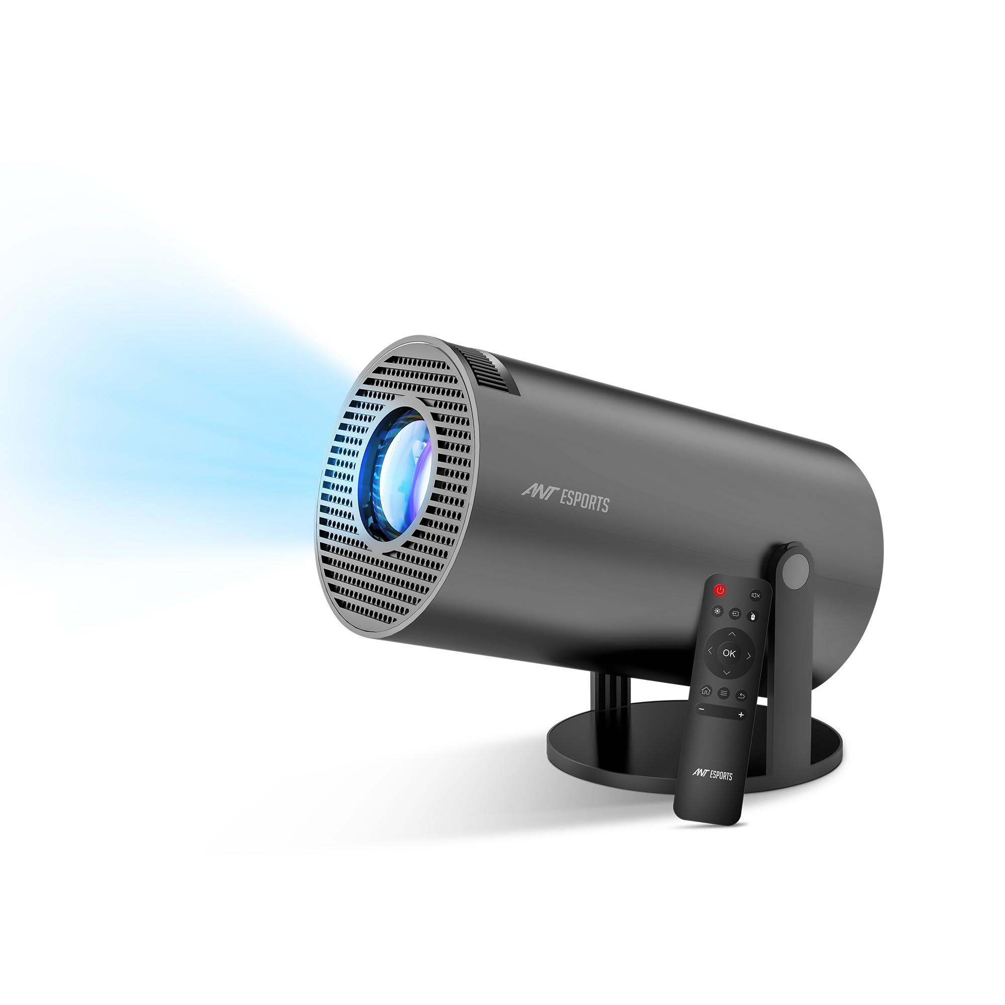 Ant Esports View 515 Smart LED Mini Projector for Room & Home | 4000 Lumens | 1080p Native 4K Support | Android | OTT Apps (JioHotStar,Netflix,Prime Video) | Dual Band WiFi + BT 5 | Angle Adjustment