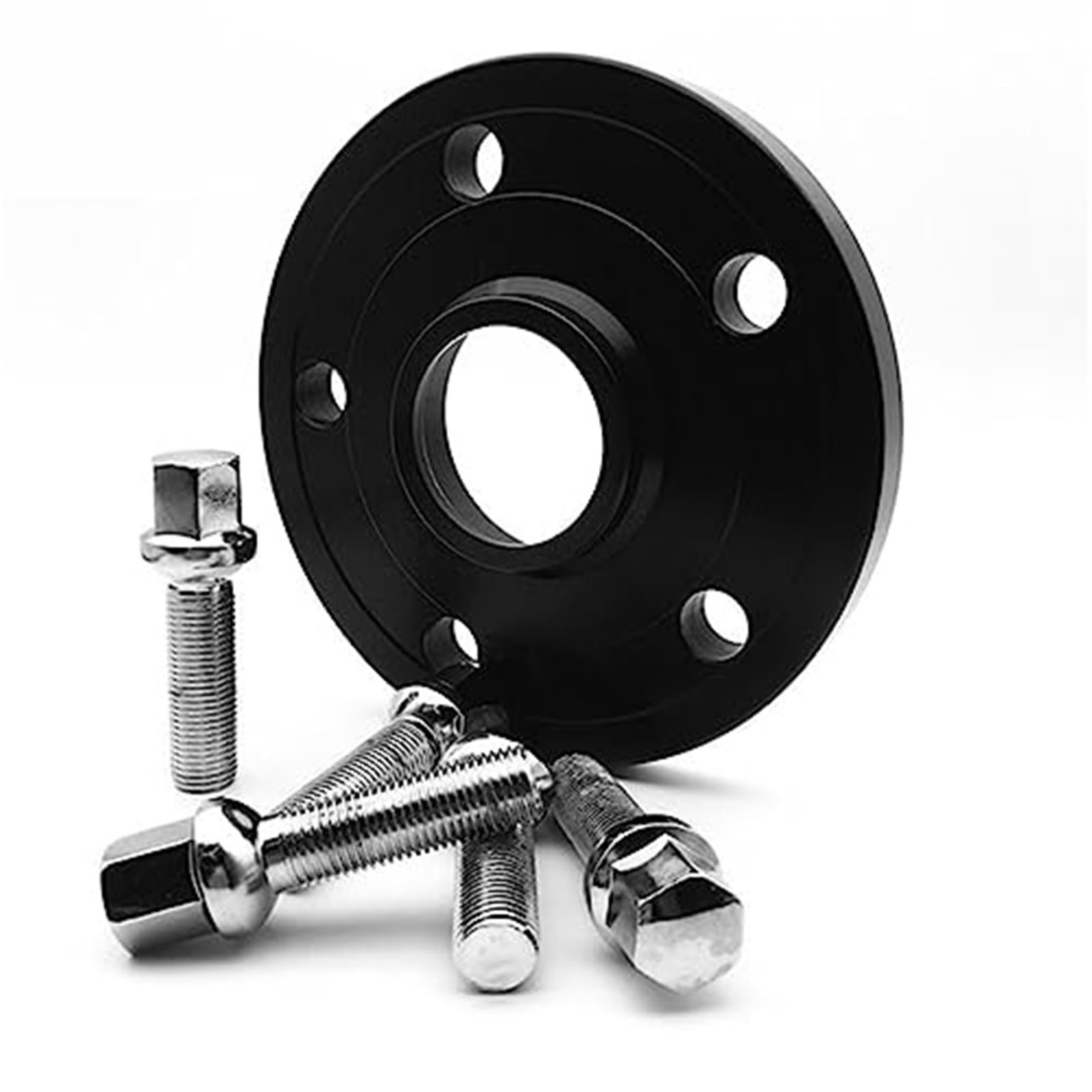 Uszczelka koła samochodowego 2 szt. aluminiowe dystanse kół + 5 śrub 5x112 CB 66,6 mm adaptery felg czarny/srebrny, do Mercedes-Benz, kute Dystans do kół