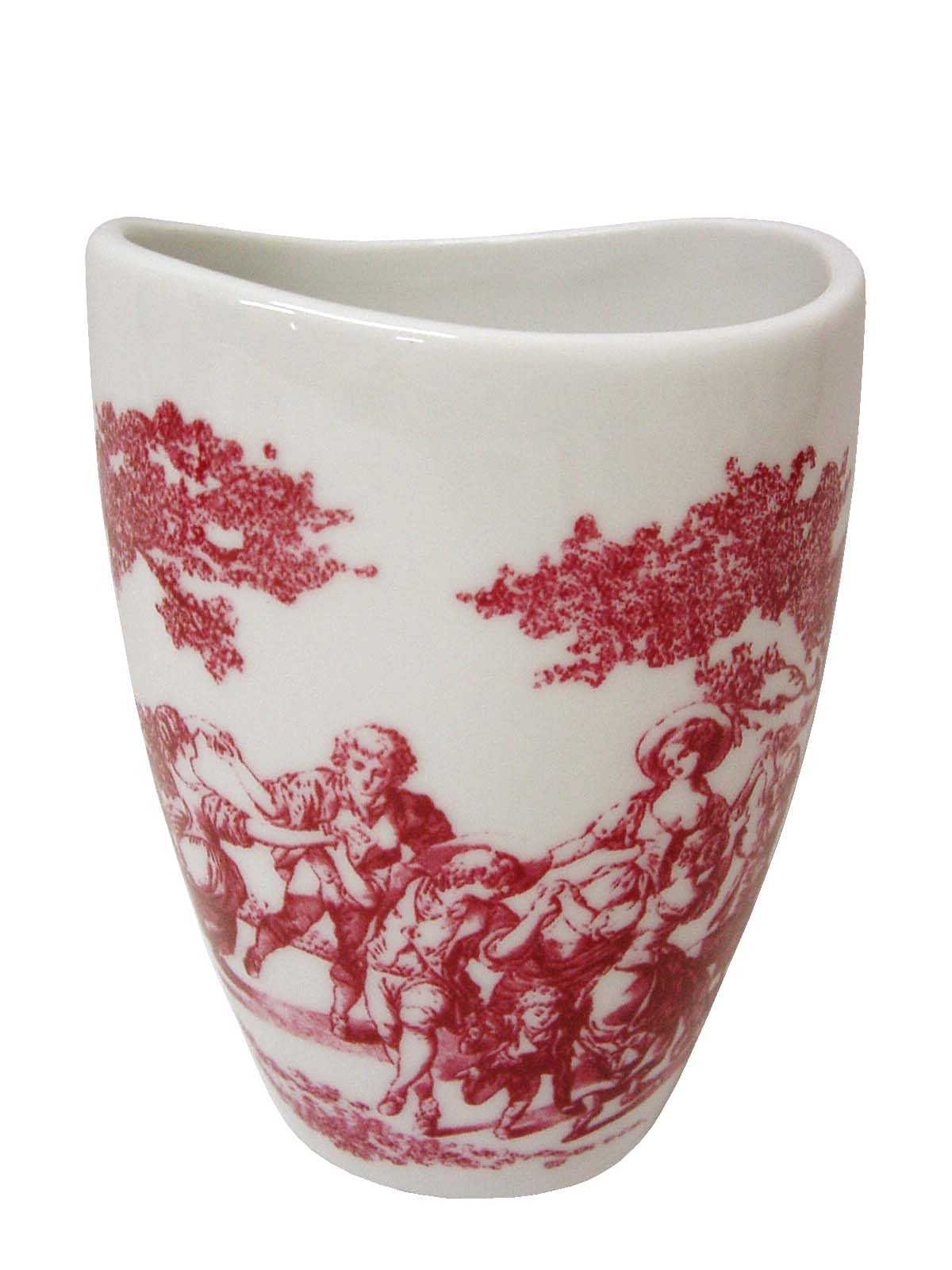 Vaso BAÑO Curva Porcelana Clasico Rojo