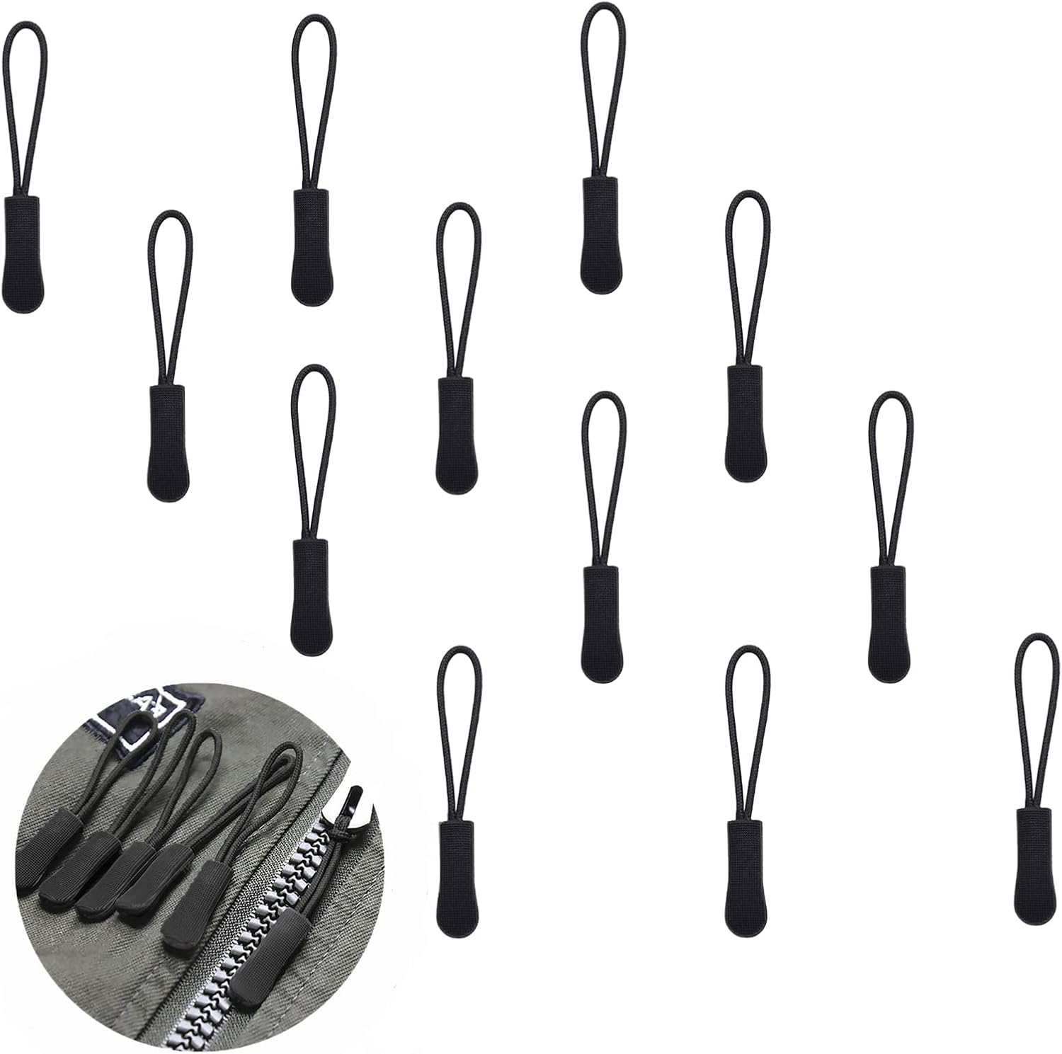 Aidi Zip Puller Replacement, 12PCS Zipper Pulls, Fix a Zipper Fix Zip