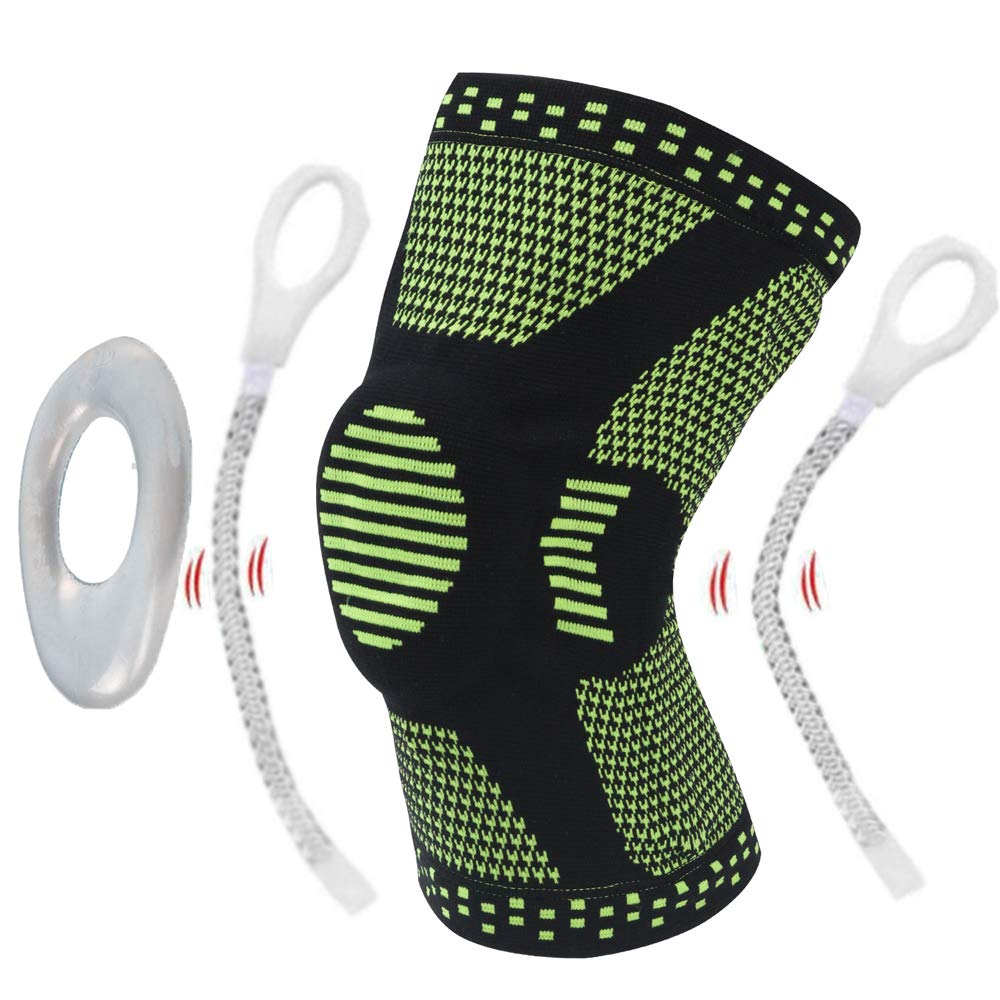 Lx-Top Knee Support With Side Stabilizers Best Knee Brace Reduce Strain Swelling Knee Compression Sleeve For Women Men Arthritis Meniscus Tear Workout Running Joint Pain Relief Injury Recovery