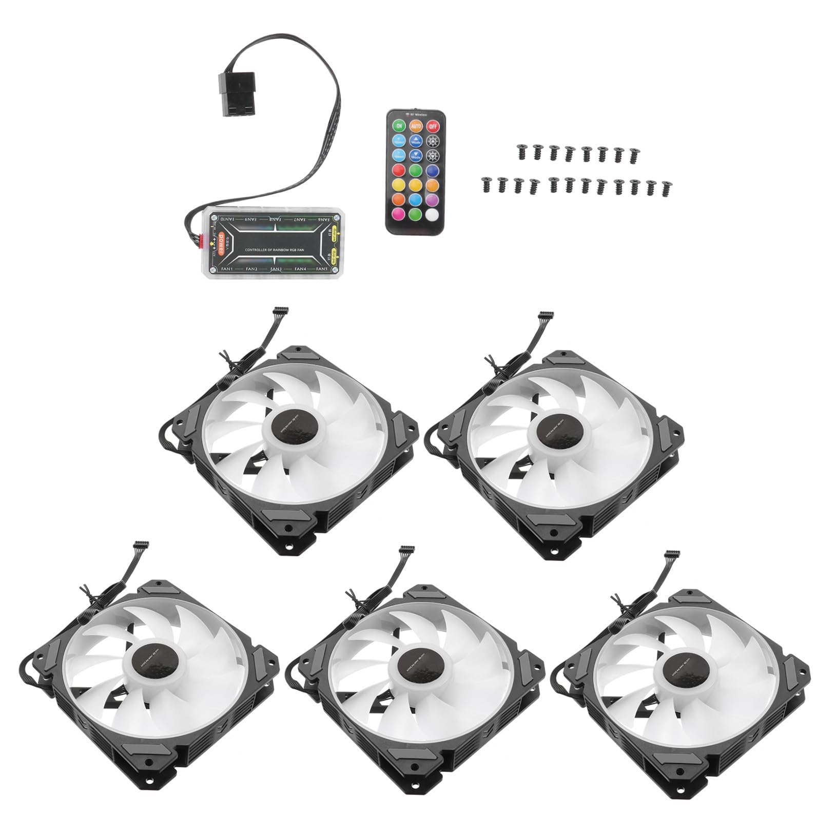 Ventilador en Fiesta Verano para Ordenador de 12cm LED Rgb de Refrigeración con Sistema de Refrigeración y Plástico, Adecuado para Gaming