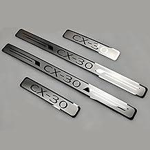 Pack of 4 Car Door Sill Protectors for Mazda CX-30 2024 2023 2022 2021 2020 2019, Stainless Steel Material Car Door Sill Moulding Car Accessories
