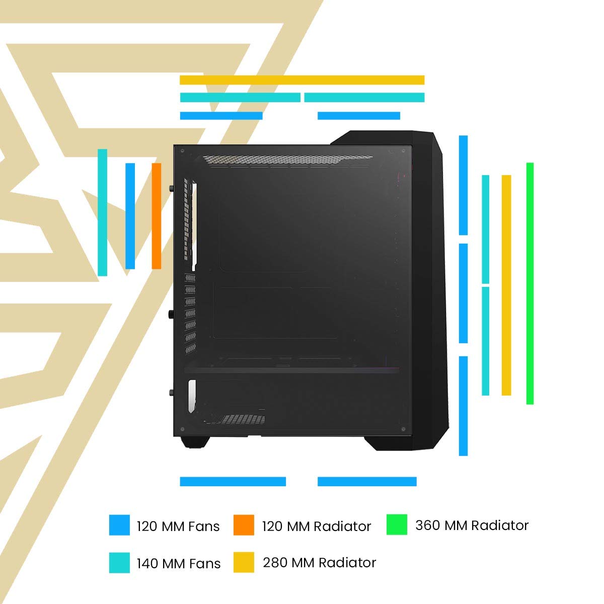GAMDIAS Caja Media Torre ATX Argus M2 RGB con Panel acristalado (Negro)
