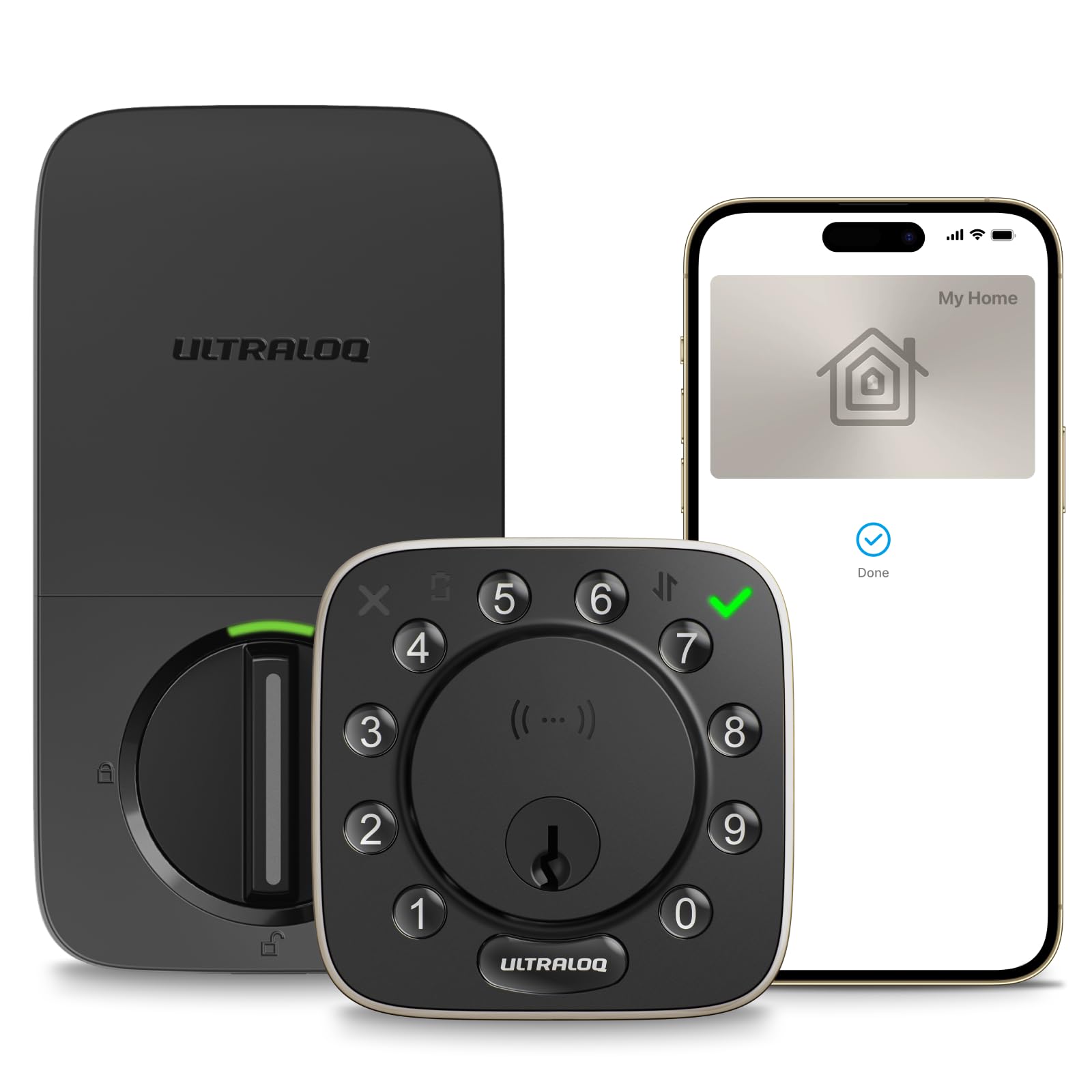 ULTRALOQ Bolt NFC, World's First Smart Lock with Apple Home Key and Android NFC Tap to Unlock, Built in Wi-Fi Deadbolt, Remote Control, Works with Hom