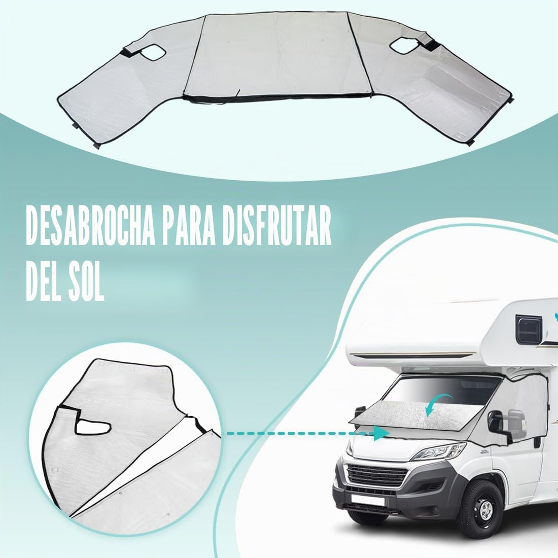 Cubierta para Parabrisas Fiat Ducato 2006-2022 Autocaravana con Bolsa Negra