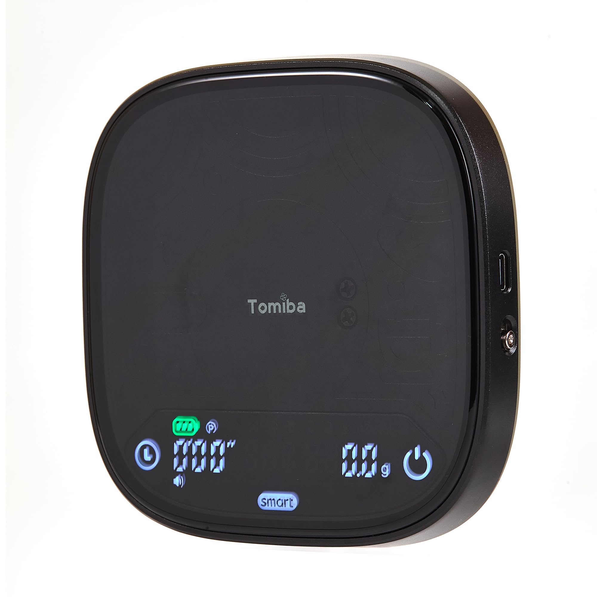 Báscula de café inteligente con temporizador, 5 modos inteligentes, báscula de precisión recargable para preparar café en casa, pantalla digital, compacta
