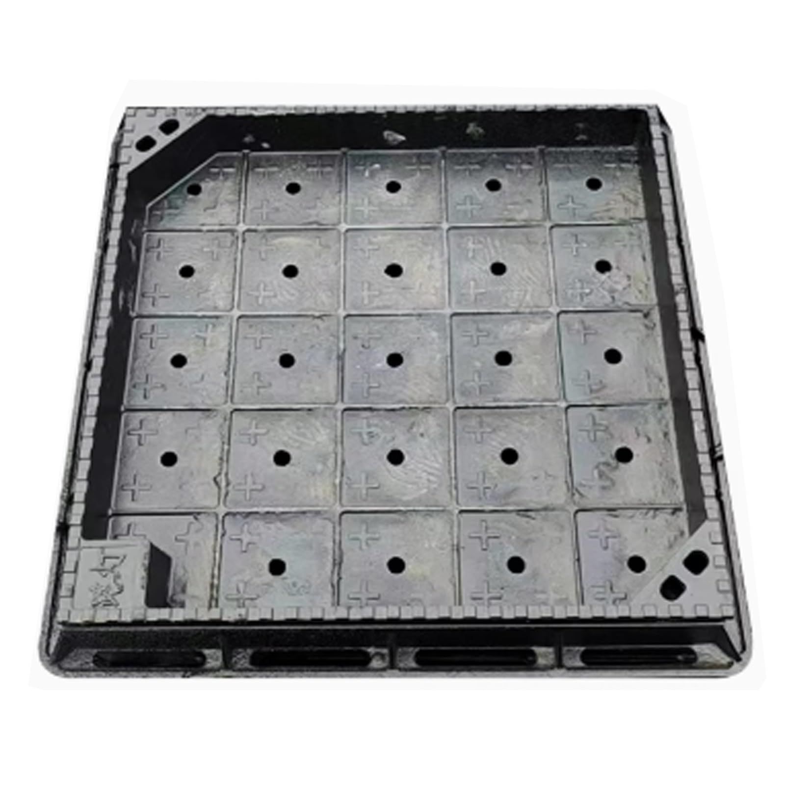 Arqueta Riego y Marco de Hierro Fundido, Tapa de Inspección Metálica Cuadrada Empotradas Invisibles, para Patio, Pavimento, Carga Máxima de 35 T(50x50cm/20x20in)