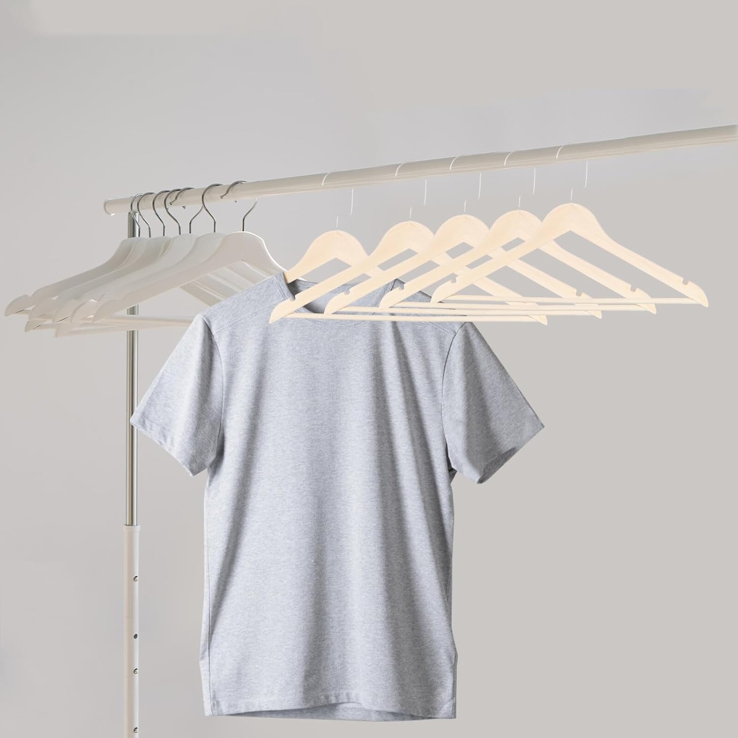 Luxshiny 10Pcs Wooden Clothes Organizer Hangers Non-Skid Household Hanging Holders with Hooks Traceless Trousers Holders for Men Women Retro Style