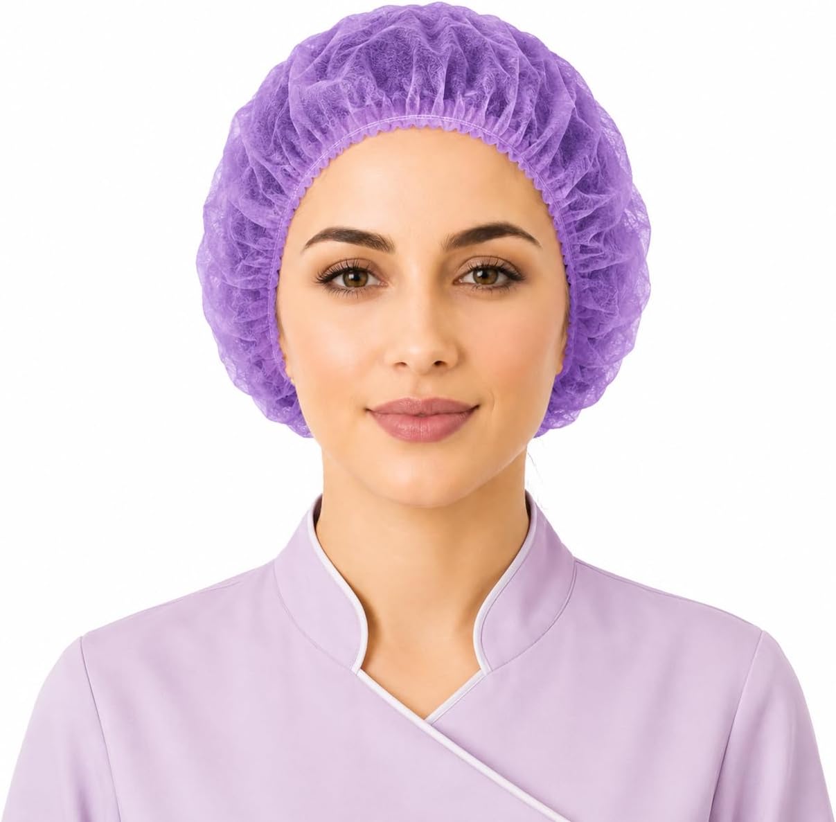 Disposable Bouffant Caps, 21inches Hair Net, Elastic Dust Cap for Food Service, Sleeping Head Cover