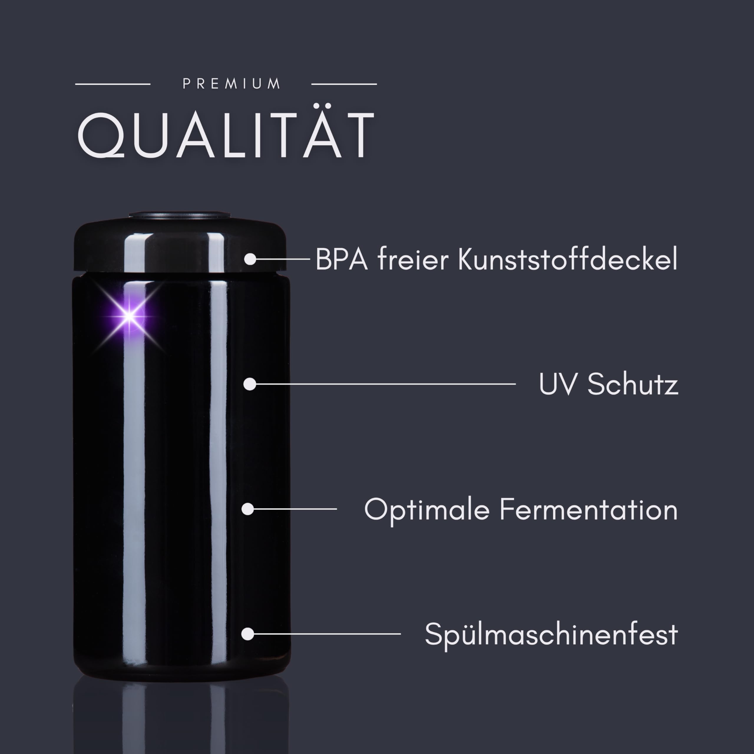 ANCEVIA edles Violettglas mit individueller GRAVUR Vorratsglas 500 ml – 3er Set Vorratsdose mit Hygrometer Deckel | Miron Glasbehälter mit Deckel zur langfristigen Lagerung und Geruchsveredelung