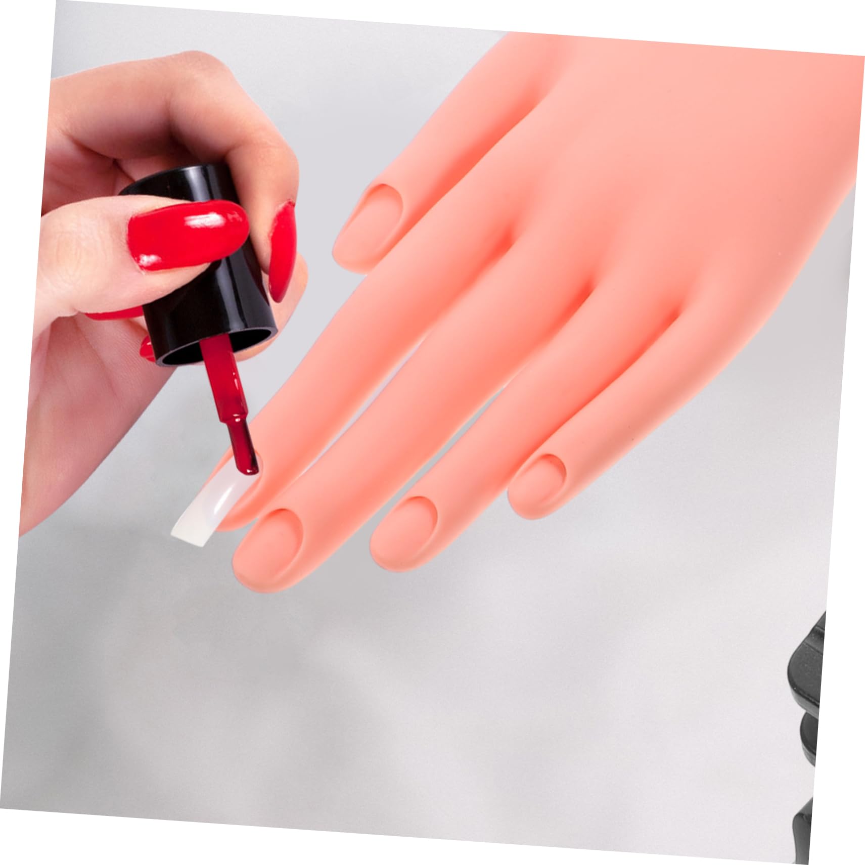 CALLARON Mano Finta in Plastico per Pratica Nail Art con 100 Pezzi Unghie Finte, Alta Simulazione e Flessibile per Allenamento Manicure e Design Unghie