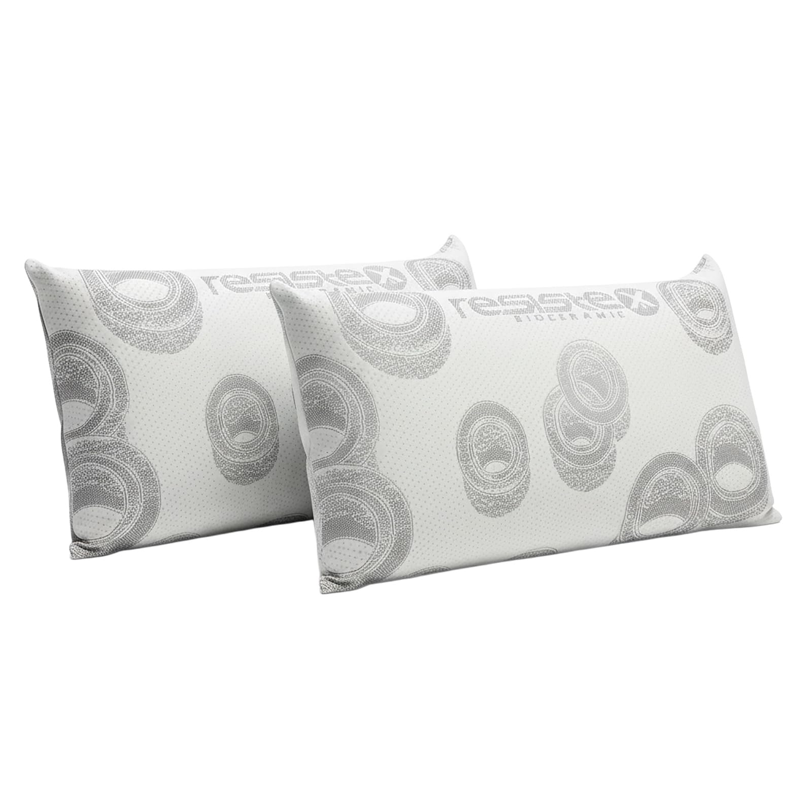 Homey – Almohada Viscoelástica Bio Ceramic Sport | Núcleo Memory Foam para Alivio Cervical | Termorregulación FIR, Antialérgica y Transpirable | 2 Unidades de 70 cm