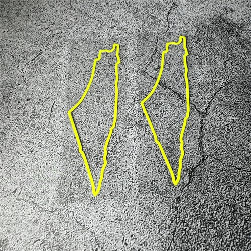 Image of Car Styling Vinyl Decals Palestine Palestinian Map Outline Silhouett Tape Auto Door Body Window Stickers 2PCS (Fluorescent Yellow, 100x35mm)