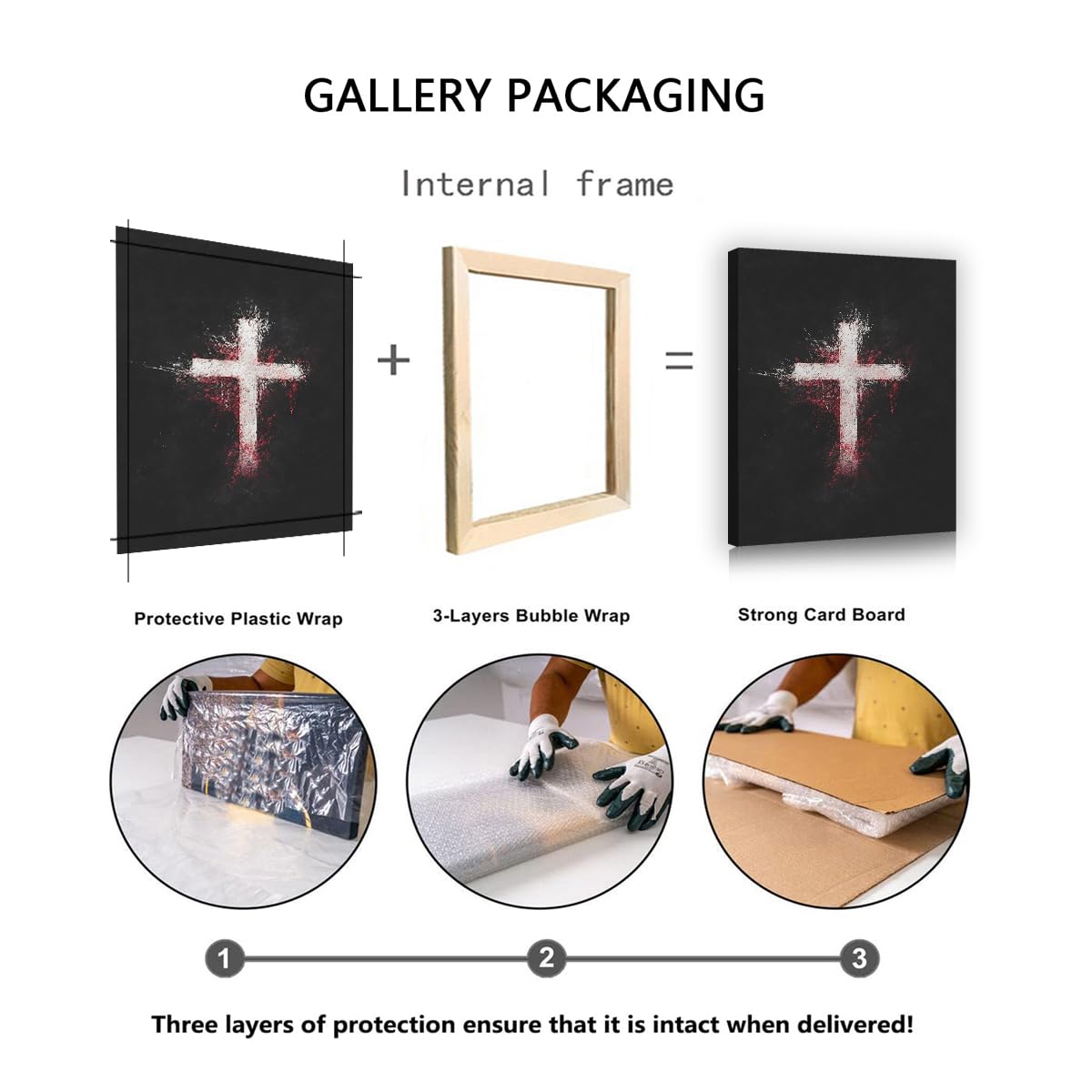 TOANGWALL Religijne płótno ścienne postarzany biały krzyż obraz ścienny czerwona farba w sprayu wydruki do dekoracji salonu oprawione obrazy ścienne 85 x 100 cm