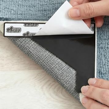 GORILLA GRIP Extra Wide Rug Grippers for Hardwood Floor, 8 Pack