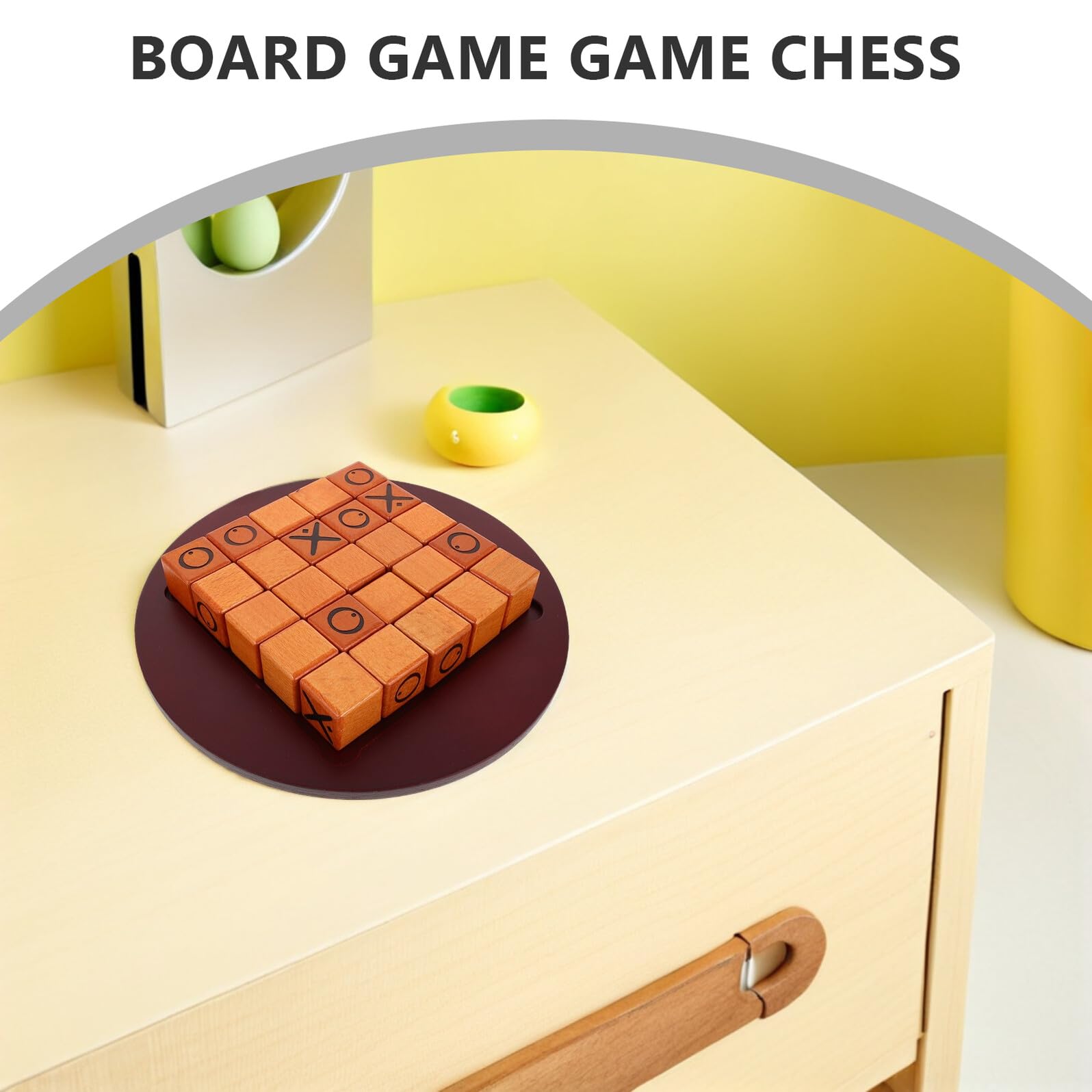 DECHOUS Jeu de Société en Bois Petit Format Jeu de Stratégie Tactique Pousser Le Bœuf Éducatif en Bois Naturel pour Soirées en Famille Jeux D’Extérieur Stimulant