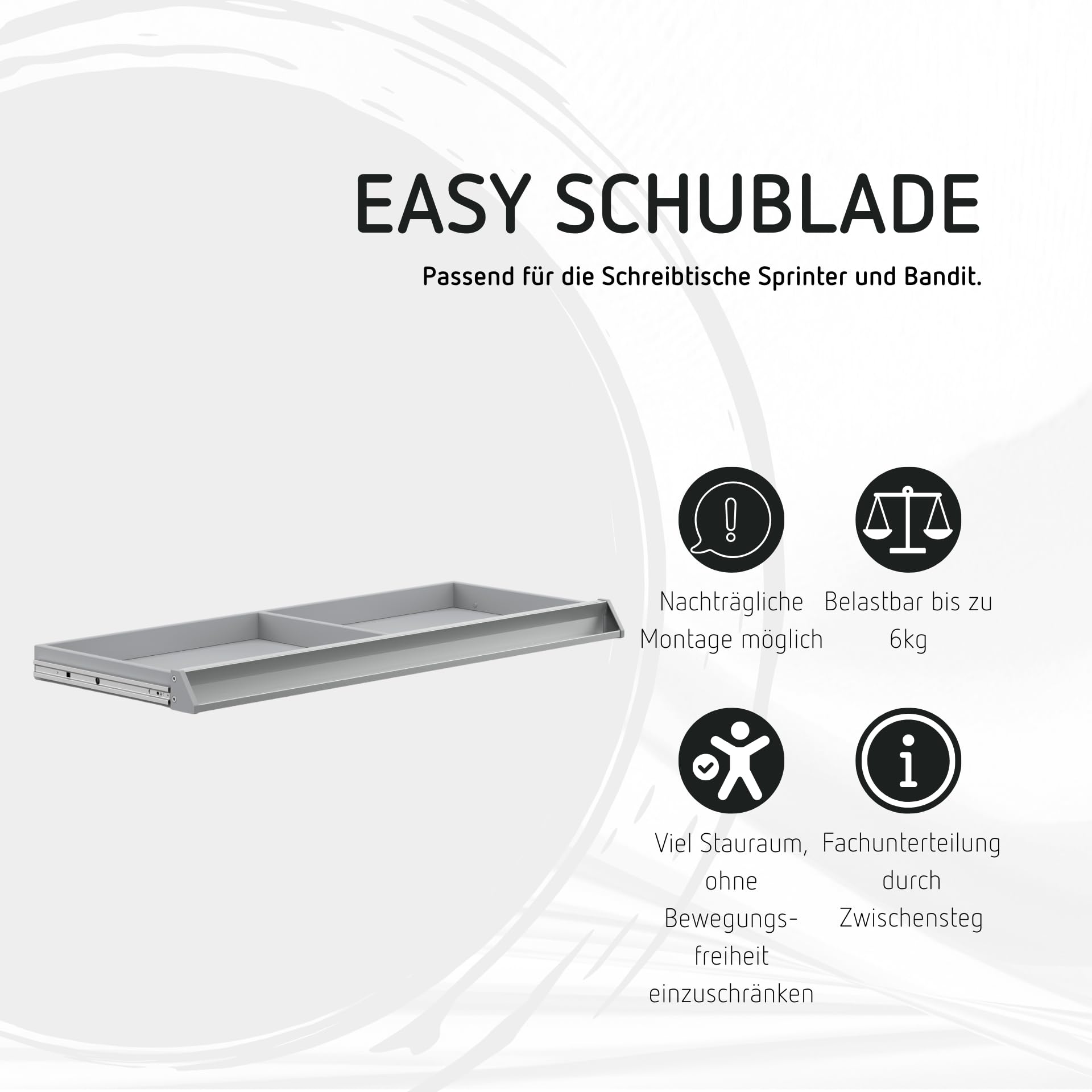 moll Easy Schublade | Erweiterung für Kinderschreibtisch | praktischer Stauraum für Bandit & Sprinter | ideal für Schulkinder | Made in Germany