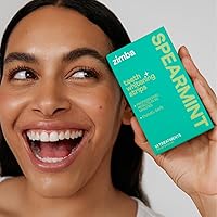 Vista 5 de Zimba Tiras Blanqueadoras de Dientes con Sabor a Menta Verde Veganas, Blanqueador de Dientes con Peróxido de Hidrógeno Seguro para el Esmalte