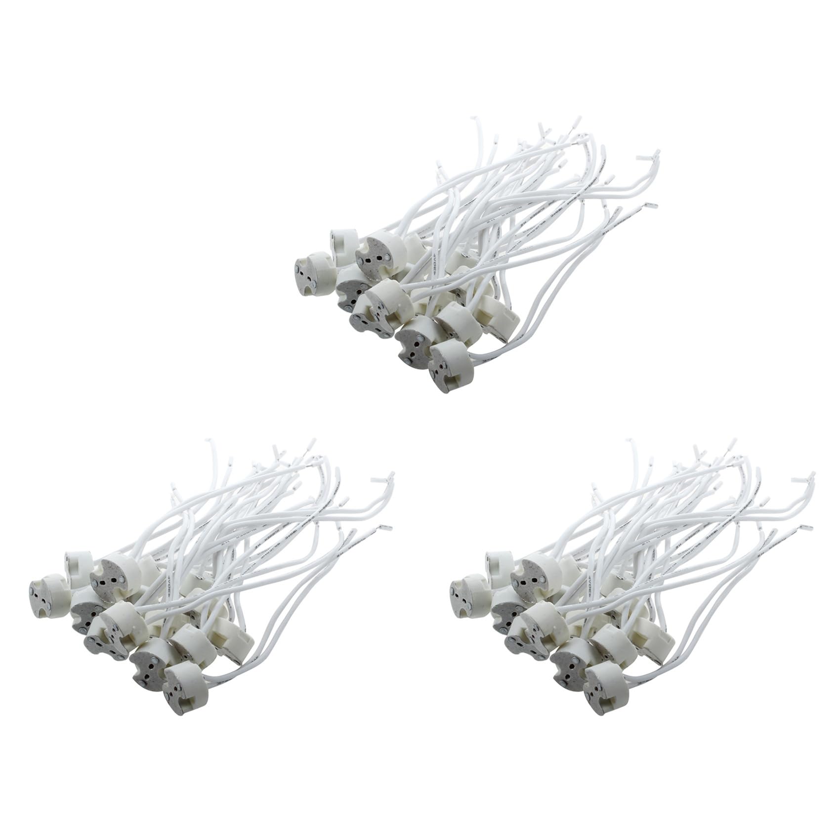 Hndhbfgrt 45 Pcs White MR16 GU5.3 Ceramic Base Socket LED Light Lamp Holder