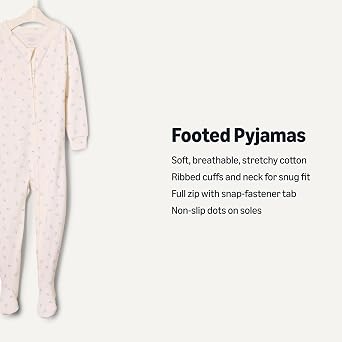 Amazon Essentials x Sofia Grainge Unisex Toddlers and Babies' Snug-Fit Cotton Footed Pyjamas, Pack of 2