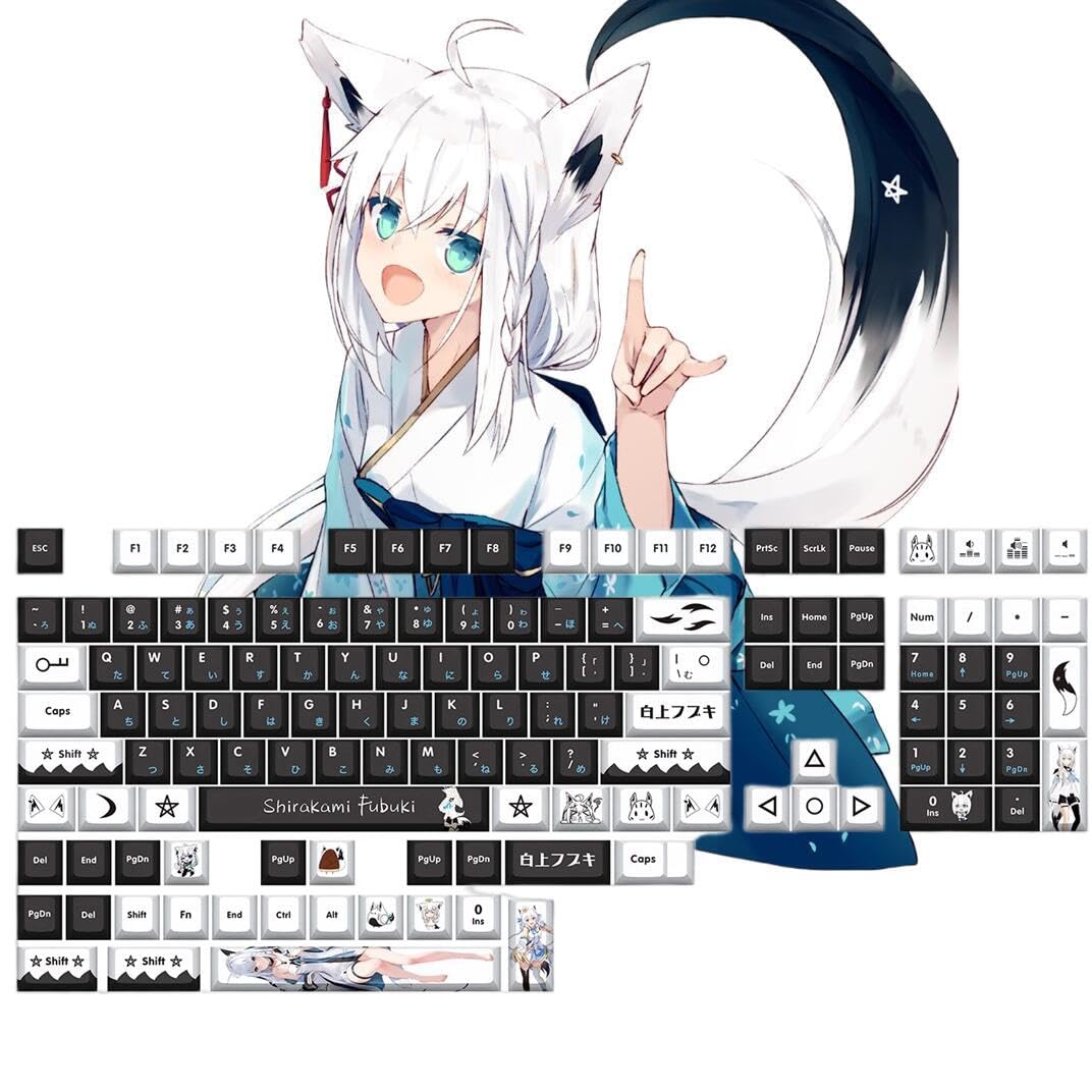 Amazon.co.jp: バーチャル キーキャップ PBT YouTuber vtuber 白上