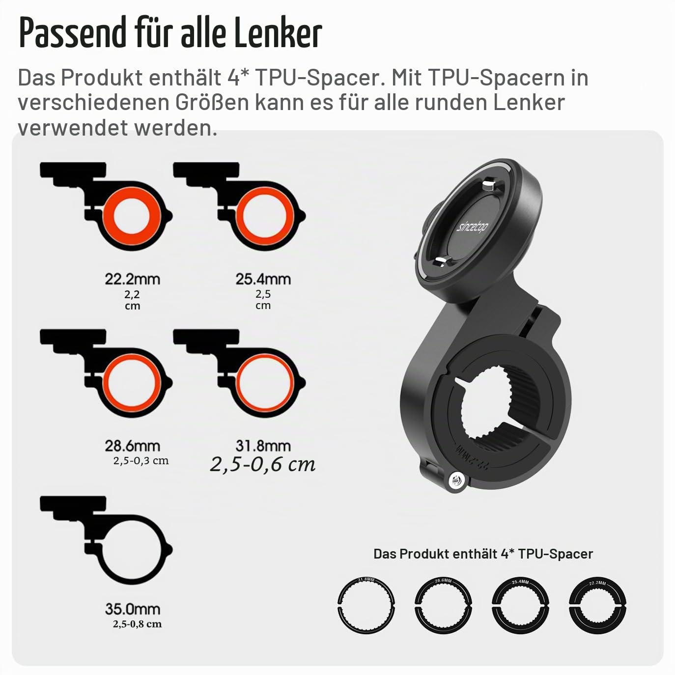Handyhalterung Fahrrad,Rennrad Handyhalter mit universellem Adapter,Out-Front-Fahrradlenker halterung für Mountainbike, Roller,Elektrofahrrad und Motorrad Kompatibel Smartphones【Serie C - 1. Gen】