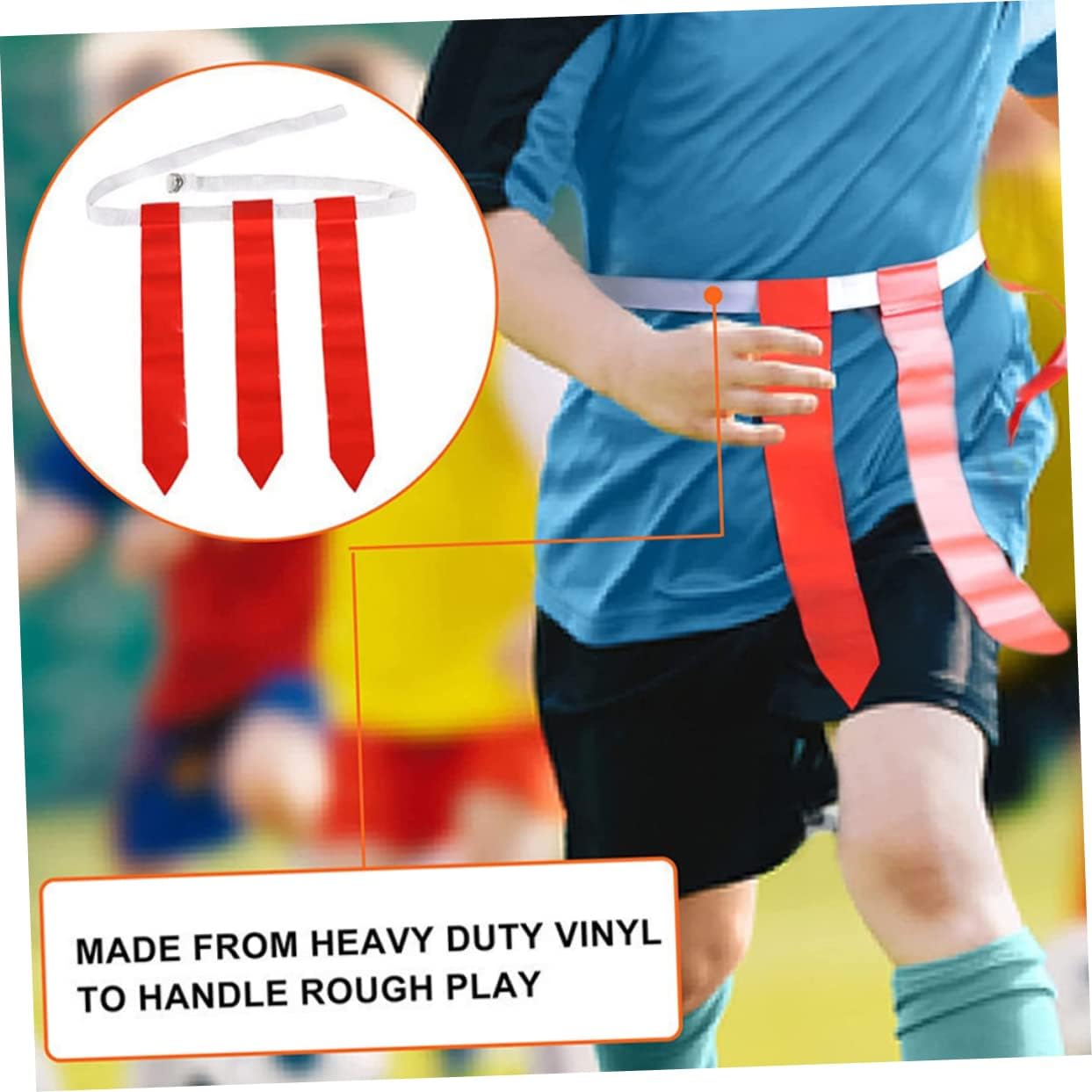 1Set Adjustable Flag Football Belt Set White Waist Belts Flags Markers and Black Storage Bag for Youth and Outdoor Durable Rugby Supplies