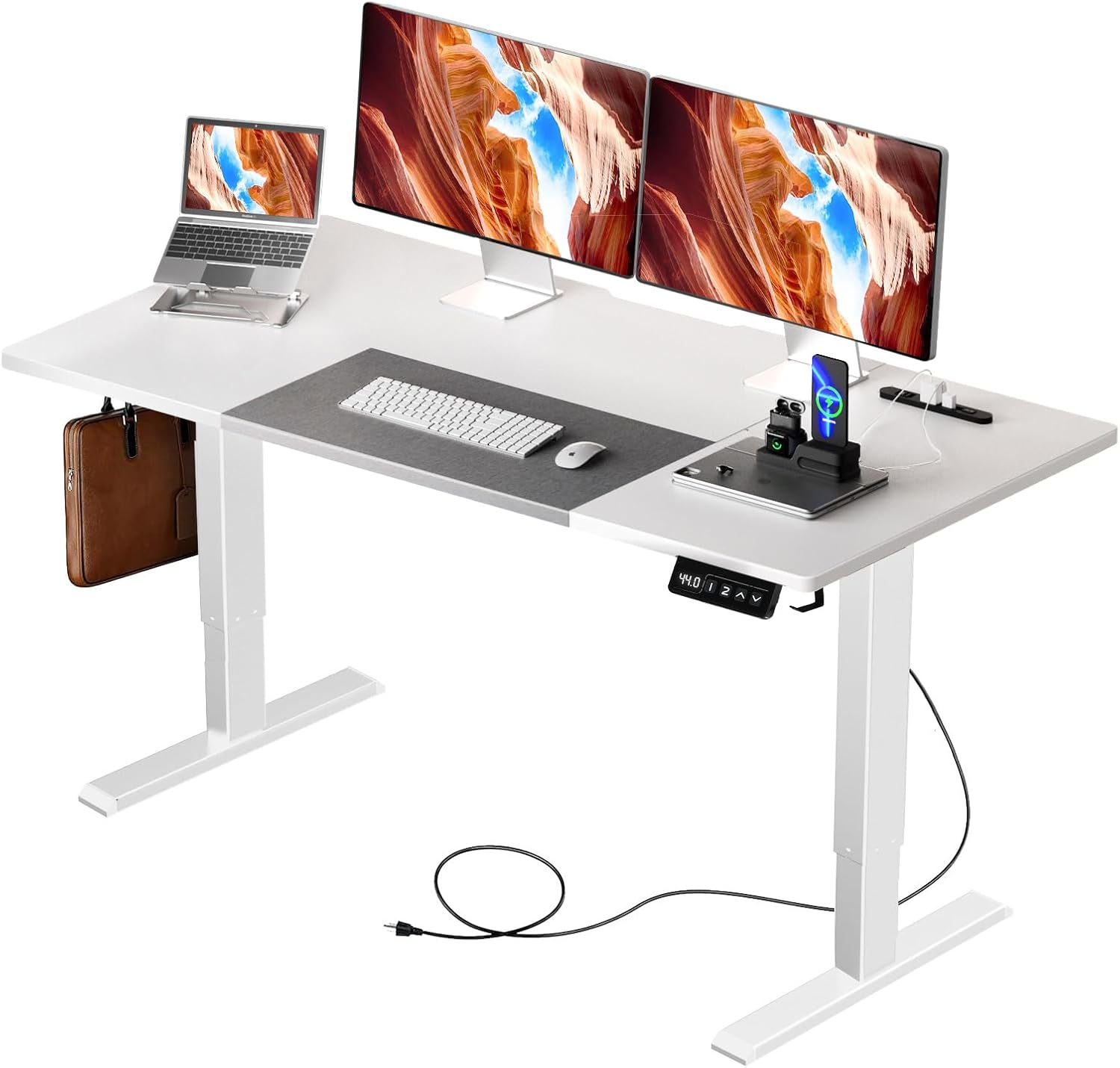 hakuyu】Acrolix 電動昇降デスク（白脚＋メイプル天板） Amazon