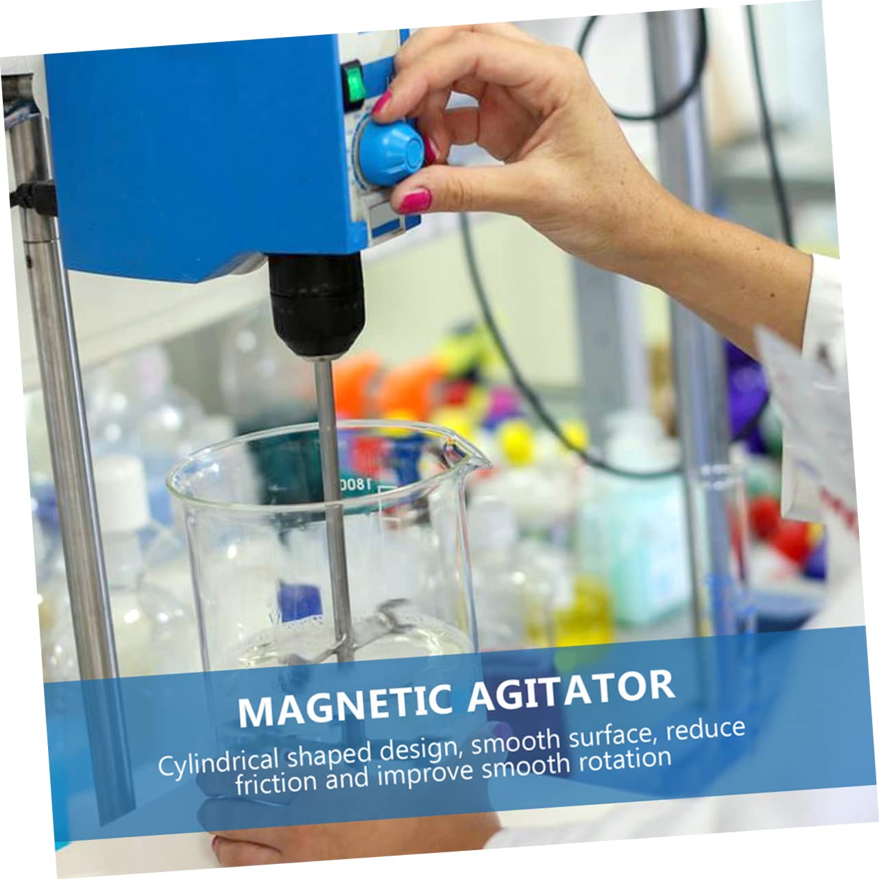 GLEAVI 25 Stk Rührstab weißer Mixer Magnetrührer PTFE umrühren Rührstäbe Spinbar-Rührmischer Laborrührer Rührplattenstange PTFE-Labor-Rührstäbchen Magnetstab magnetisch Lösungsmittel