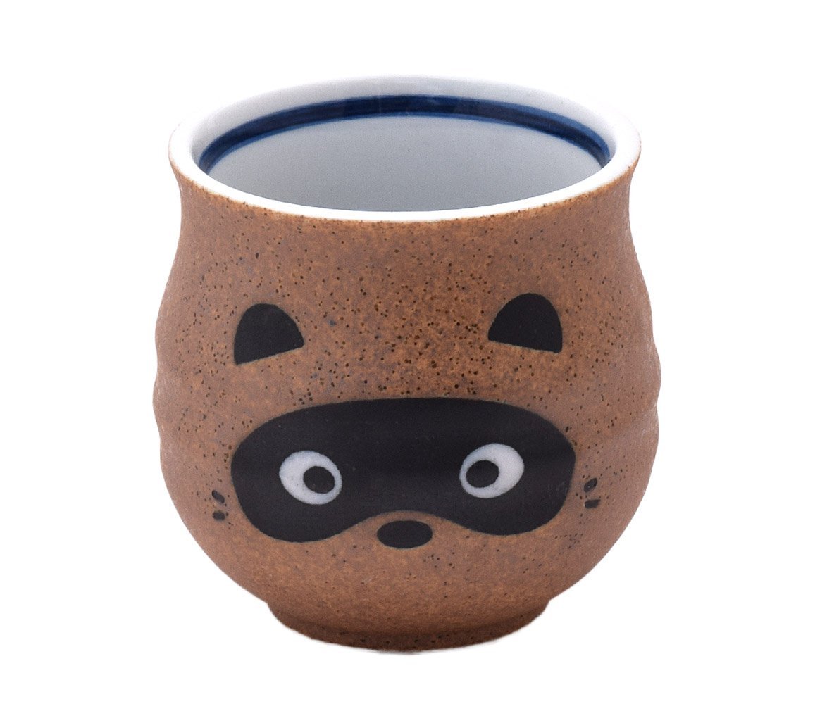 Amazon｜美濃焼 信楽たぬき福型寿司湯呑 270ml AM-MR045｜湯呑み