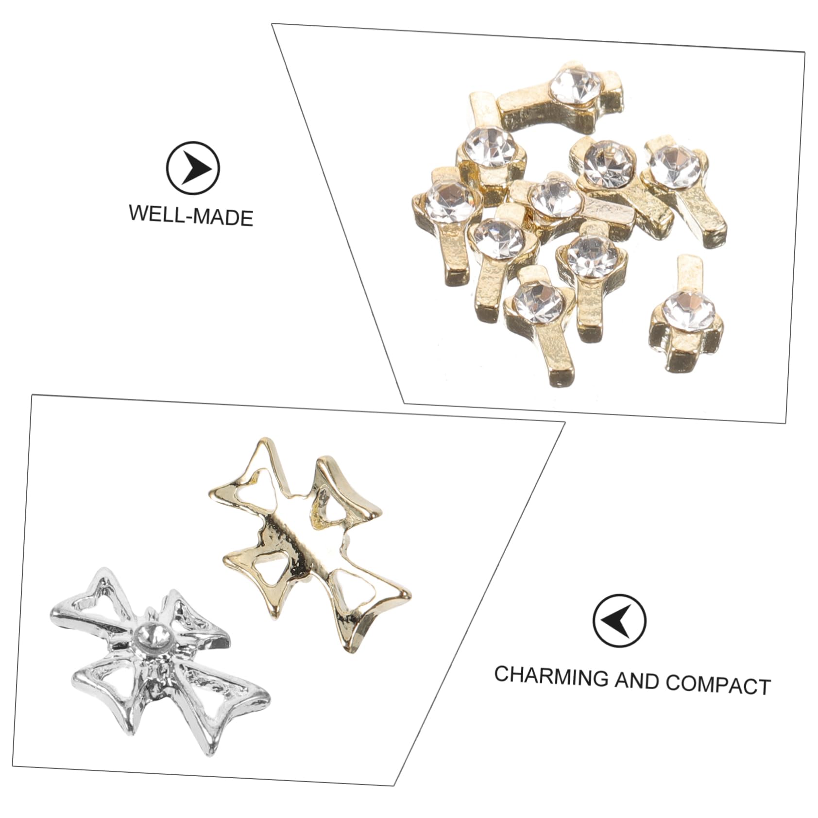 minkissy 400 Pièces Manucure Décoration Bijoux Croix charmes d' 3d décor de perles decoration charms accessoires décor rétro charmes pour les charme d'