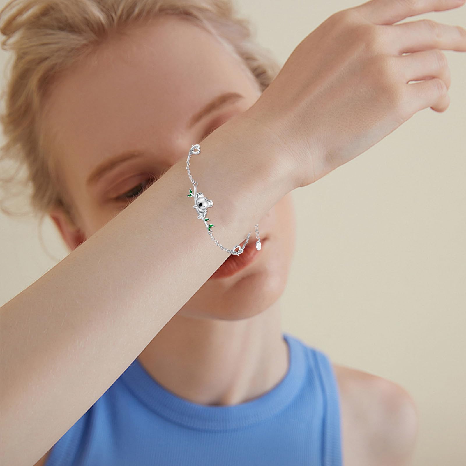 REDSUN Pulsera de mujer de plata de ley 925 koala/mariposa/mal de ojo/perezoso/brújula/árbol de la vida, pulsera ajustable para mujeres niñas, esposas, madres, hijas