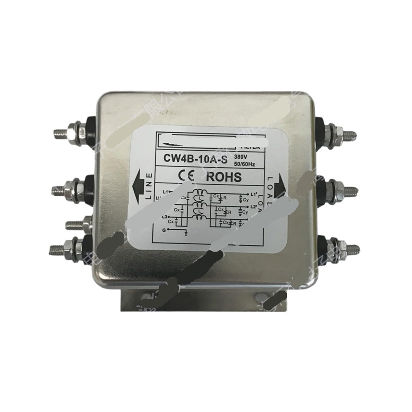CAAUYXZW 380V Three-Phase Three-Wire Power Filter CW4B-10A-S Anti-Interference(CW4B-10A-S big)