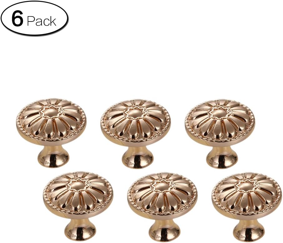 Zhi Jin 6Pcs Rose Gold Cabinet Knobs Pulls Wardrobe Shoe Drawer Knob Handle Furniture 2055-30mm
