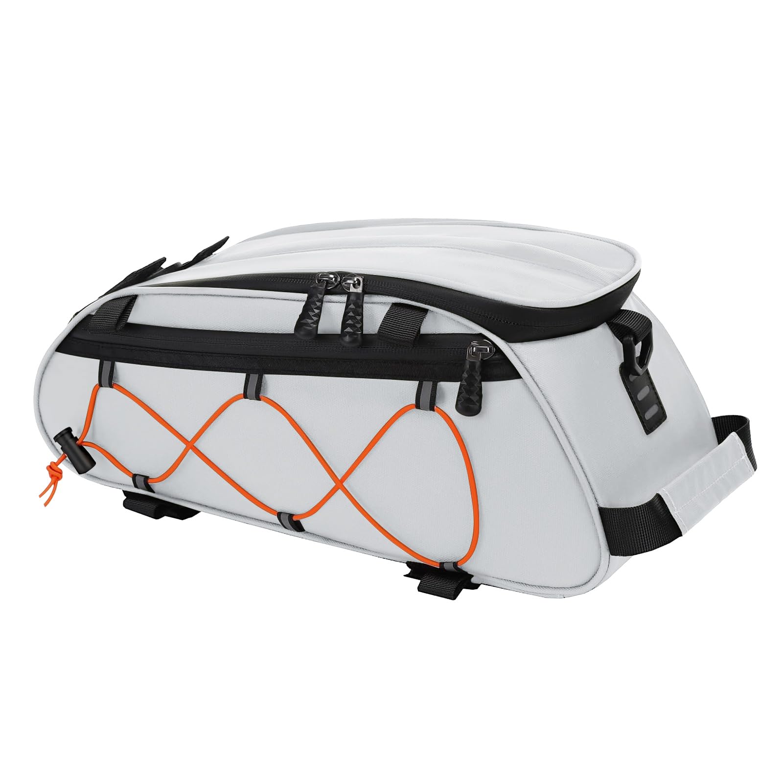 MOSISO Bike Rack Bag with 2 Removable Panniers, Waterproof Bike Trunk Cooler Storage Handbag Insulated Bicycle Rear Seat Pouch, Bicycle Storage Saddle Shoulder Bag Cycling Luggage Pouch, Silver