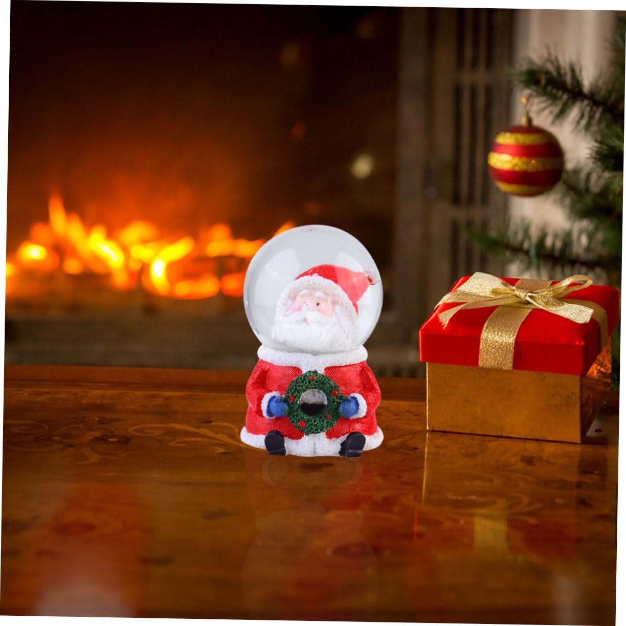 SOESFOUFU Festive Christmas Decor Led Resin Santa Claus Ball Unique Crafted Crystal Globe