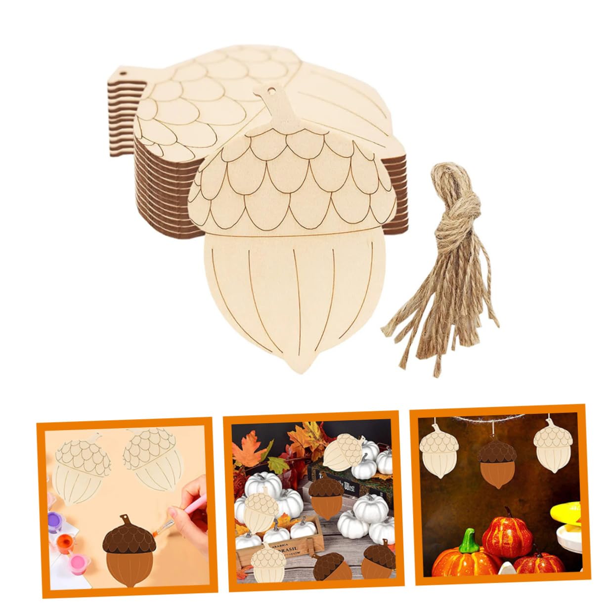 MAGICLULU 5 Sätze Holz Tannenzapfen Party Weihnachtsdekoration Anhänger 20 Stück Weihnachtsbäume Ornamente Weihnachten DIY Mini Weihnachtsbaum Ornamente Weihnachtsboxen 20 Stück * 5