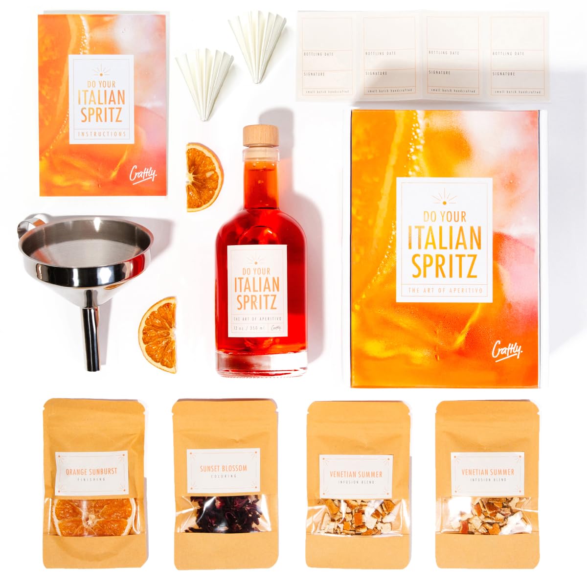 Craftly Italian Spritz Infusion Kit – Ultimate Aperitivo Experience at Home | DIY Cocktail Set for Aperitivo | Cocktail Set for Spritz