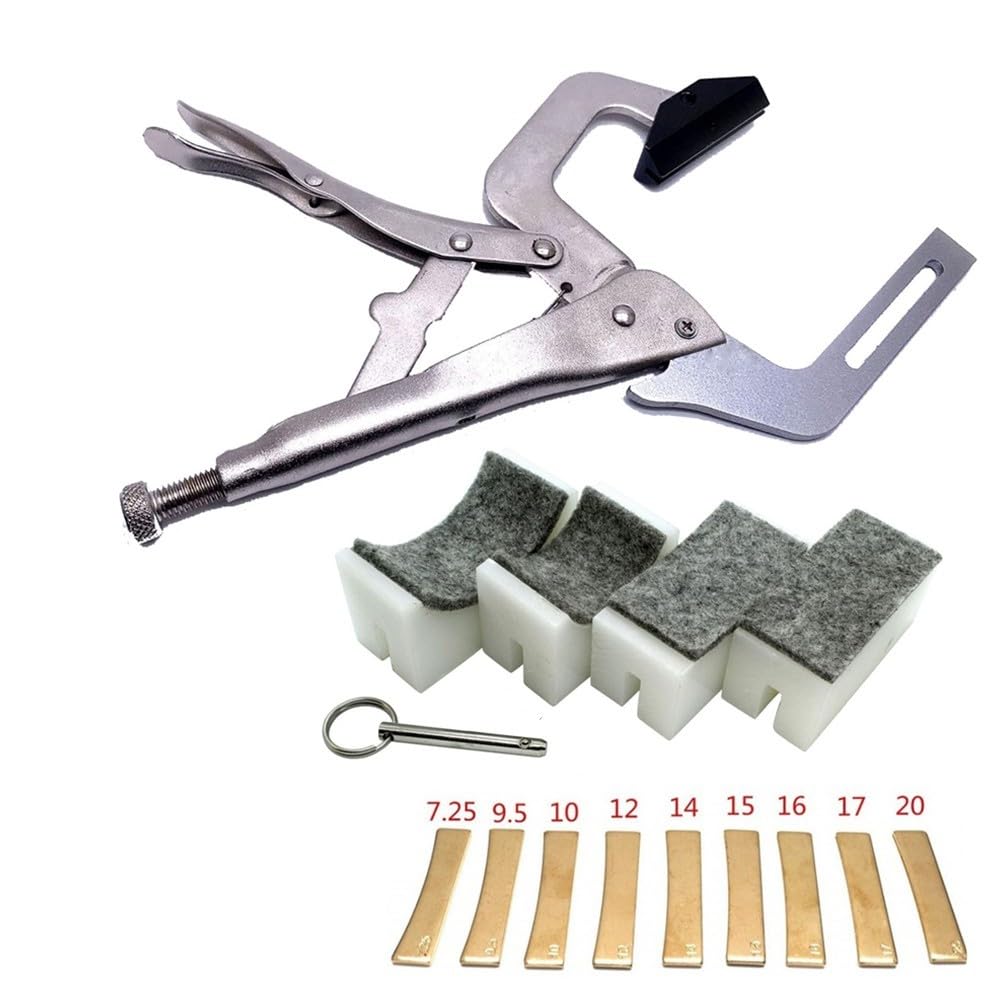 Strumento portatile con 9 inserti per raggio, strumento regolabile per liutaio per chitarra, basso, ukulele, mandolino, banjo, struttura in acciaio