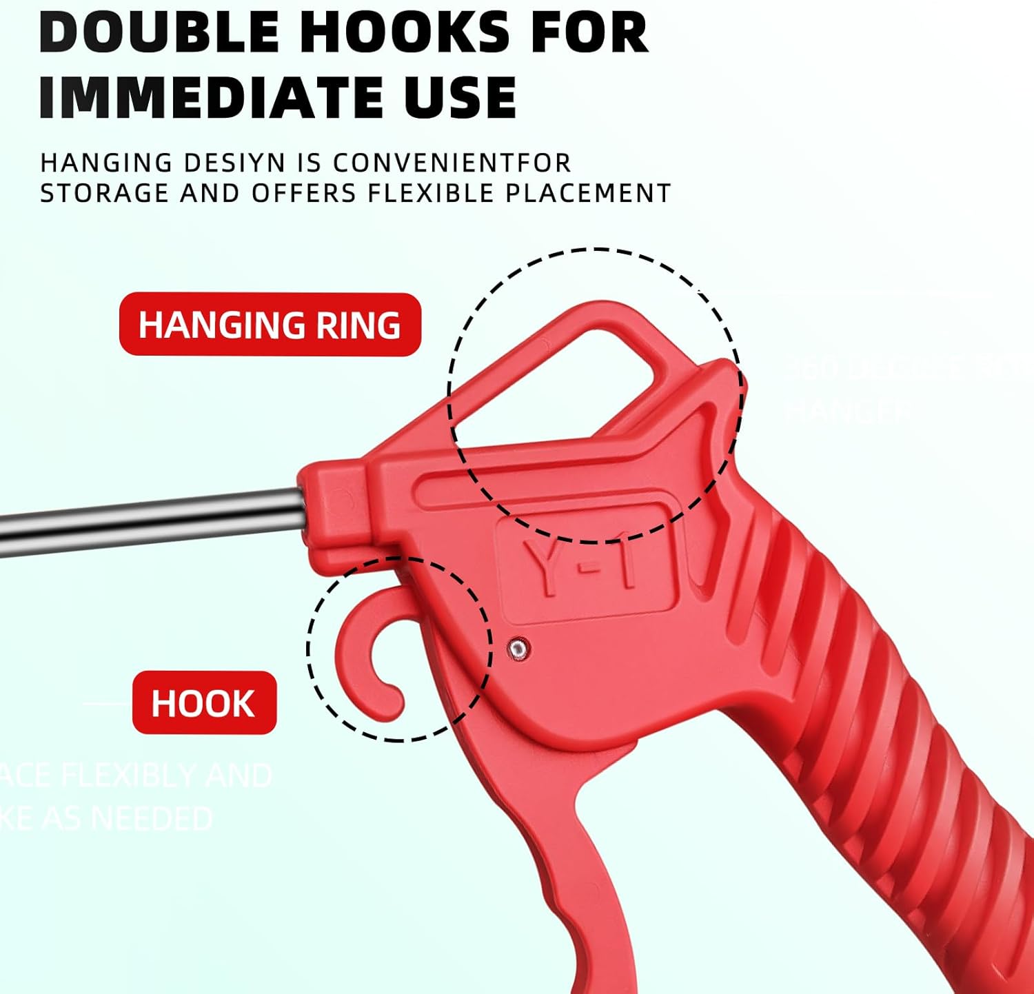 High-Power Air Blow Gun Industrial & Household Dual-Purpose Air Duster Rubber Guard Nozzle Compressor Dust Cleaning Tool Car Detailing Cleaning Tool