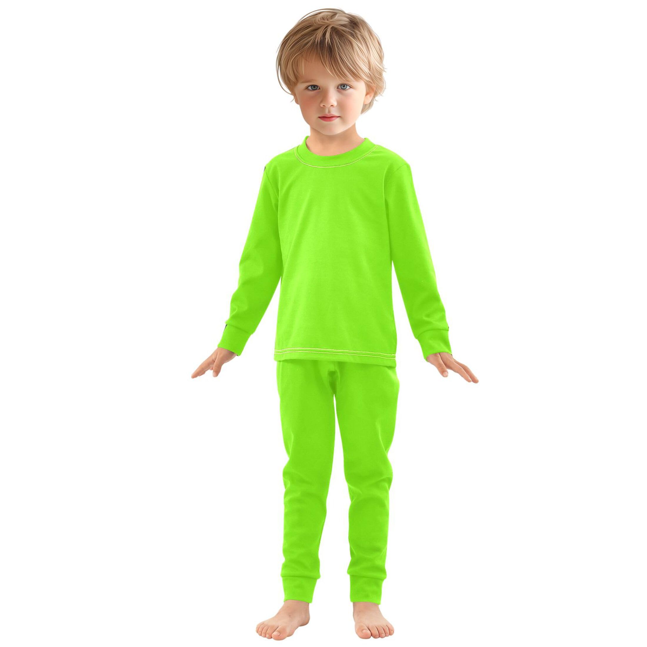 Chartreuse Long Sleeve Pajamas Set Sleepwear Jammies 2pcs Set Pjs Chartreuse
