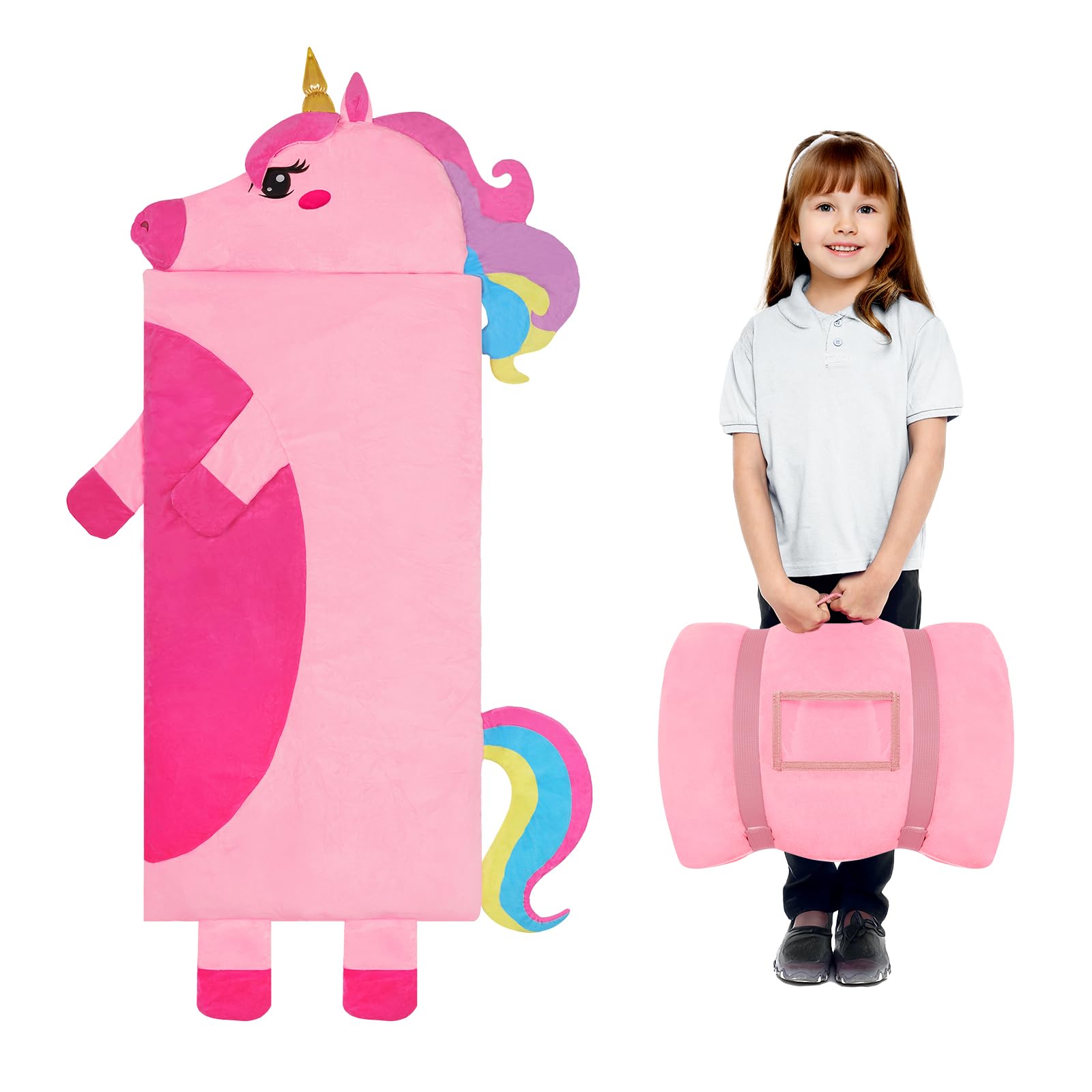 Decalsweet Schlafsack Kinder Doppelter Reißverschluss Warm, 170×70cm
